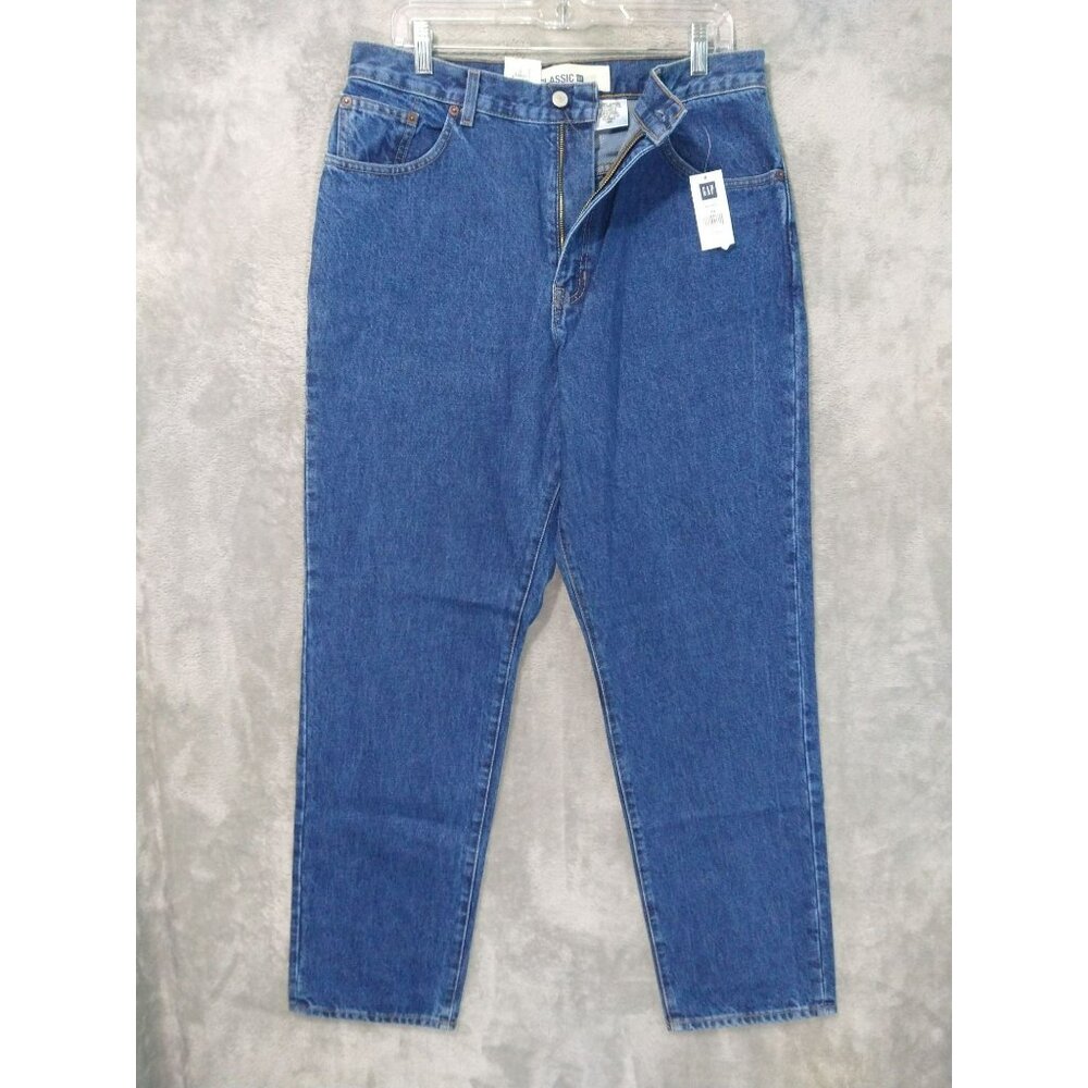 Gap Jeans Womens 16 Blue Denim Classic Stonewashed Tapered Leg 90s 80s Vintage